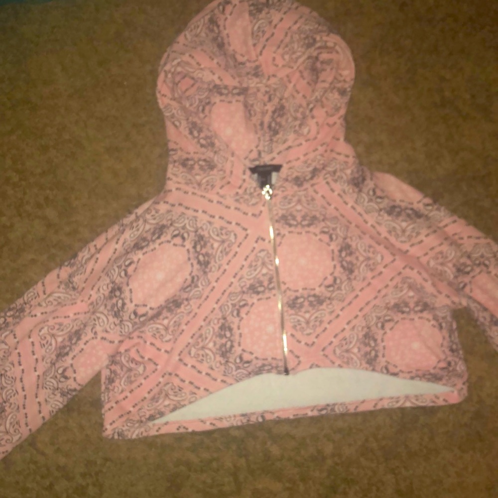 Pink bandanna style cropped jacket